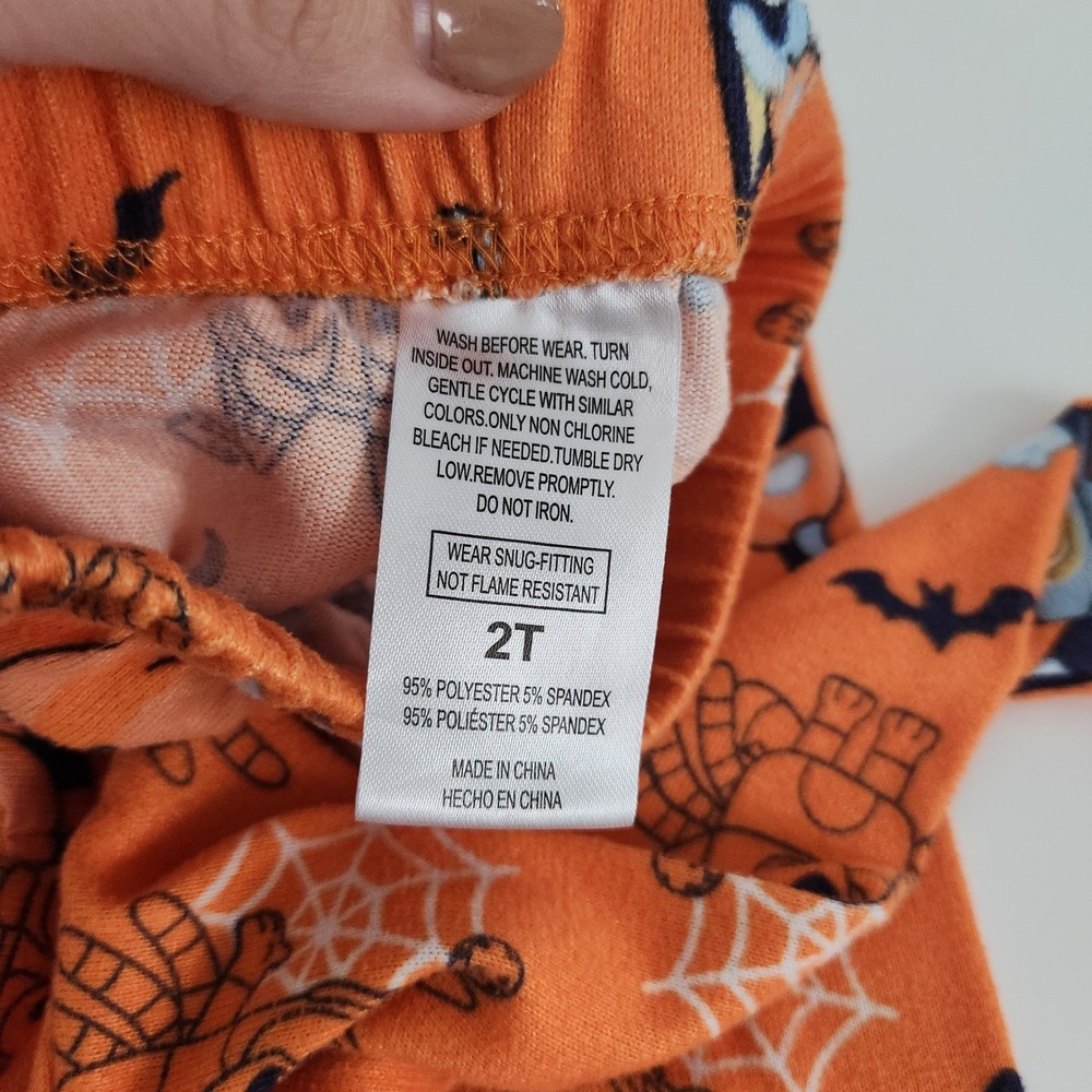 Bluey Halloween Pajamas 2T Orange Spider Bingo Long Sleeve Set - Picture 3 of 7